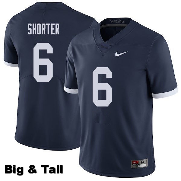 NCAA Nike Men's Penn State Nittany Lions Justin Shorter #6 College Football Authentic Throwback Big & Tall Navy Stitched Jersey TWI8498CP